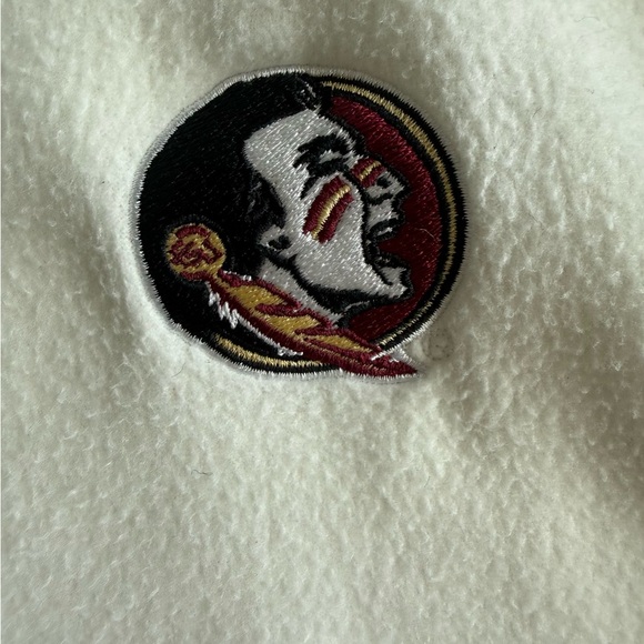 FSU Florida State Seminoles Cream Pullover Fleece Sweater Snaps NWOT Women’s XL - Picture 3 of 5